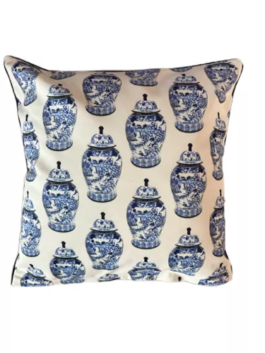 Kissen China Vase Beige/Blau 40x40cm Kissen China Vase Beige/Blau 40x40cm