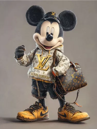 Maus mit Hut 60x80cm