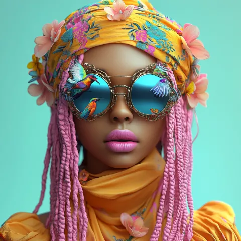 Frau mit Rose 2 80x80cm