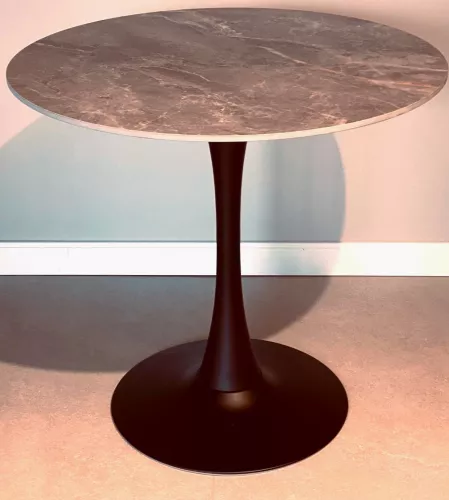 Hikme Keramik-Esstisch Ø80cm (Shadow & Schwarz)