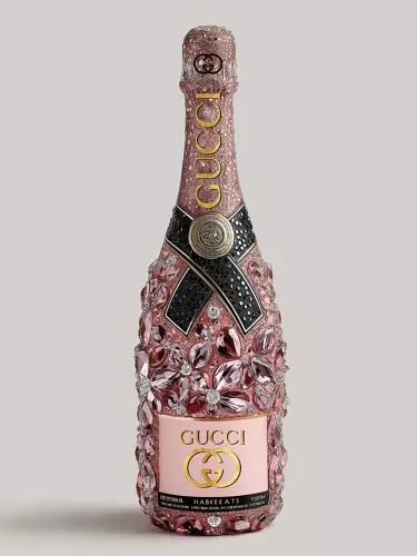 Champagner mit rosa Diamanten, 60 x 80 cm