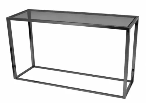 Tisch Allan 150x40x78cm Klarglas silber