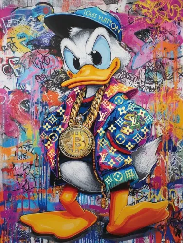 Bitcoin-Ente 60x80cm