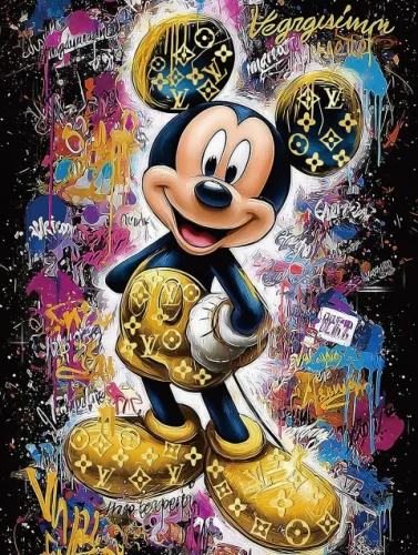 Goldene Maus 60x80cm