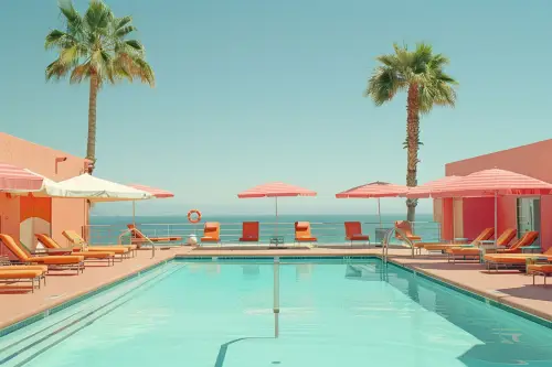 Pool am Strand 80x120cm