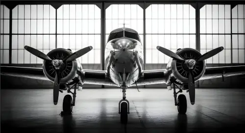 Flugzeugmotiv Schwarz/Weiß 120x80cm