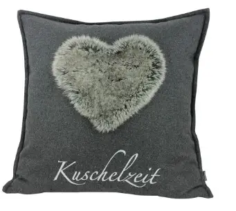 Kissen Milo Kuschelzeit Fell Herz 50x50cm