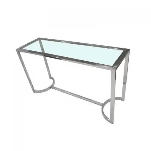 Konsolentisch Sherwood 140x45x78cm Silber Klarglas