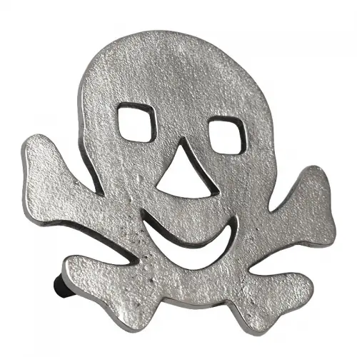 Untersetzer Skull & Bones 17x17x5cm silber roh