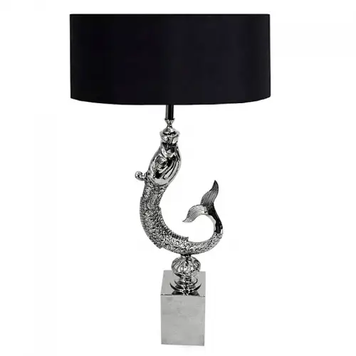 By Kohler Tischlampe Fisch 13x13x82cm Inkl. schwarzem Schirm (108824)