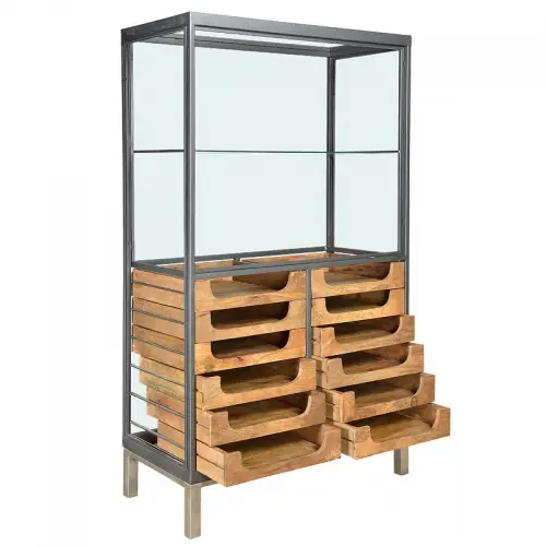 By Kohler Vitrinenschrank Orono 98x46x165cm Schubladen (109176)