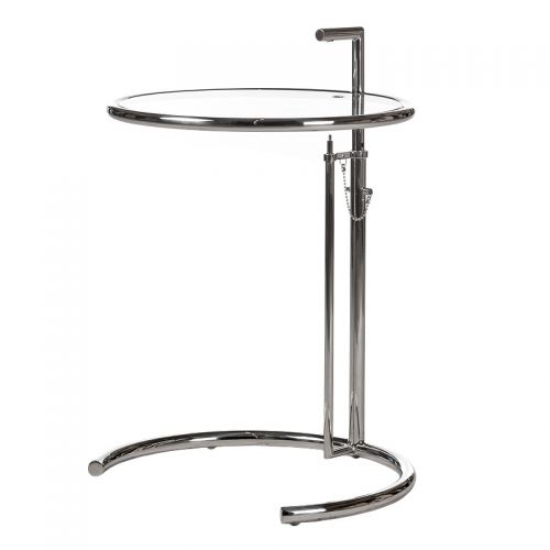 By Kohler Design Beistelltisch Dwayne silber mit Klarglas (102317)