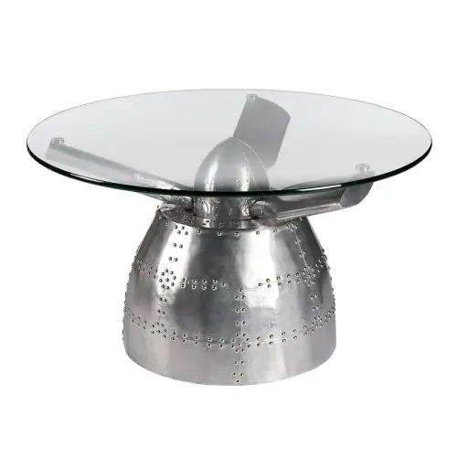 Flugzeug Couchtisch 90x90x51cm Neu Propeller