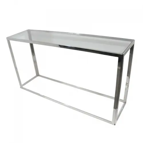 Tisch Allan 150x40x78cm Klarglas silber