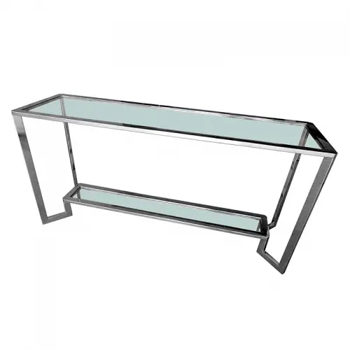 Wandtisch Terrance 160x45x78cm Klarglas silber