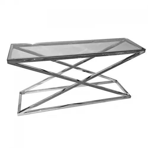 By Kohler Tisch Harper 150x40x74cm Klarglas silber (110812)