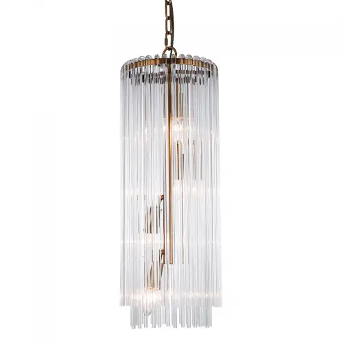 Deckenfluter Lampe Aleena 25x25x69cm gold glas
