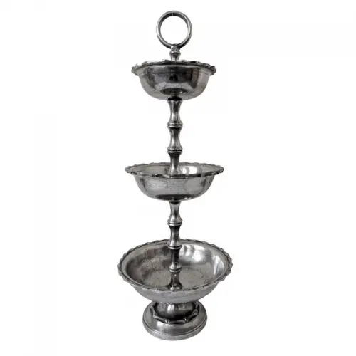 Schale 38x38x102cm Rund 3-Etagen