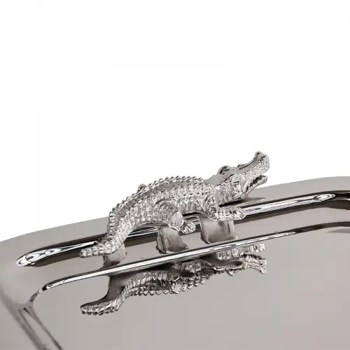 By Kohler Tablett 57x39x4cm Aligatorgriff silber (106995)