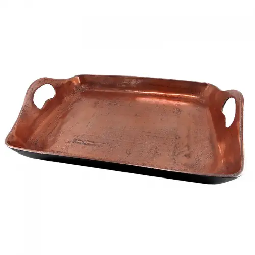 Tablett 48x37x11cm Rechteckig bronz