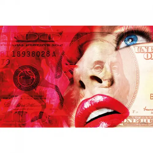 By Kohler Rote Lippen + Geld 80x120x2cm (114104)