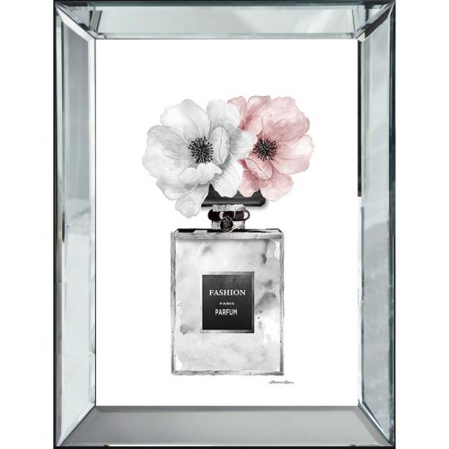 Parfum Grau/Rosa Blumen 70x4.5x90cm