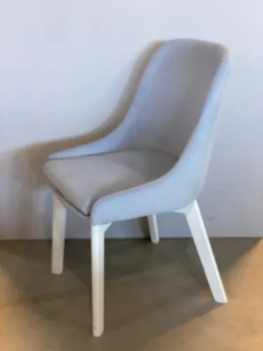 Beistellstuhl 52x60x85cm Ivan Baby Blau Beine Weiß 