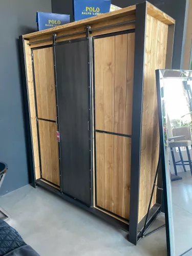 Kleiderschrank Industrial max. 165x200x60cm Hänge-/Regalregale ANGEBOT