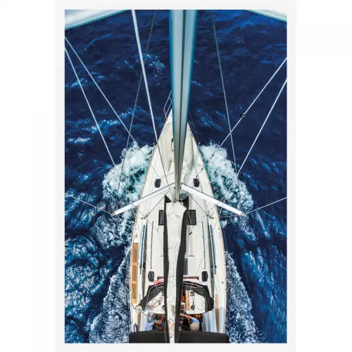 Segelboot von oben 60x90x4cm