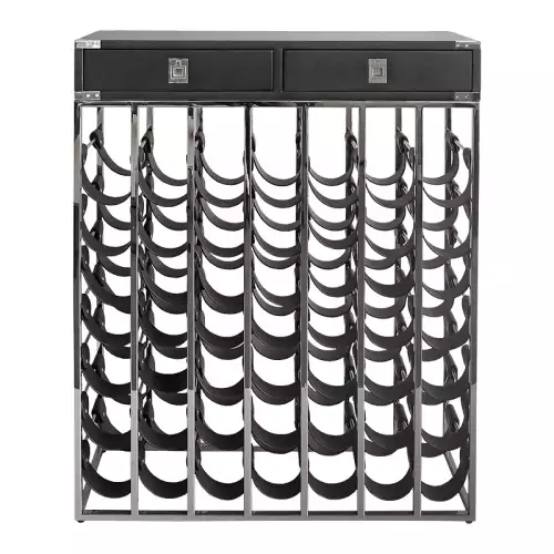 By Kohler Stainless steel wine rack black drawer and belts 84x25x104cm (200803)