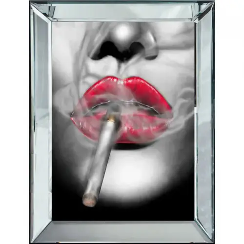 By Kohler Rote Lippen mit B&W 60x80x4,5cm (114640)