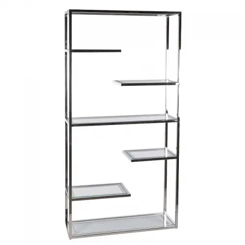 Regal Fenton 110x36x220cm Silber Klarglas