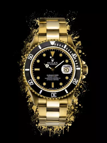 Rolex schwarz/gold – 60x80cm