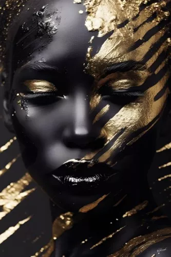 Woman Dark Gold I 80x120cm