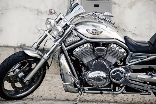 Silbernes Motorrad 80x120cm