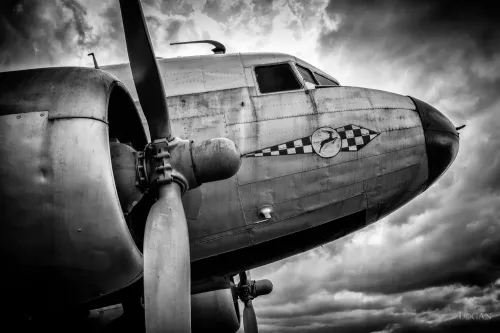 Flugzeug II S/W 180x120cm